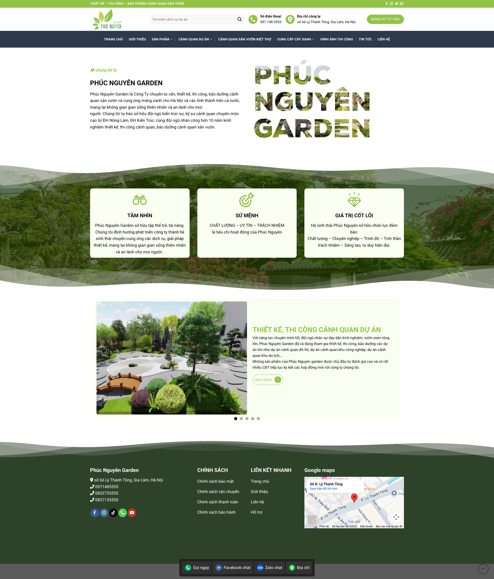 Dự án Thiết Kế Website Sân Vườn 2025 – Phúc Nguyên Garden